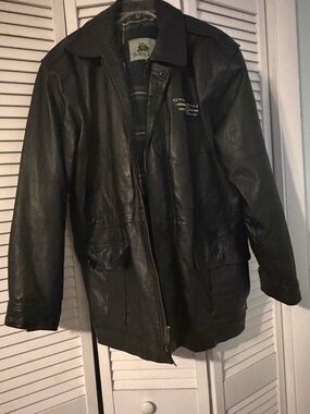 Genuine Black Leather Field Jacket by Burns